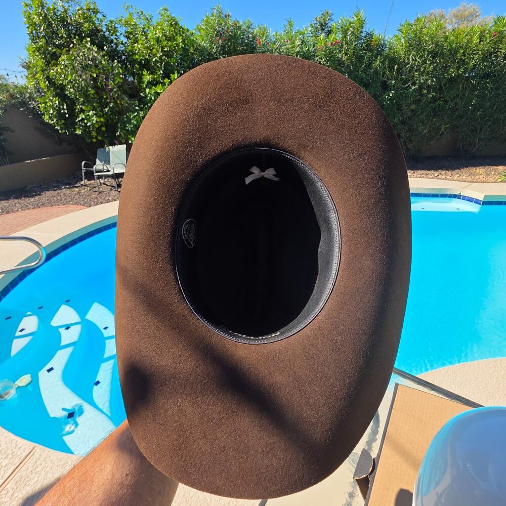 Vintage Stetson “Stallion” Cowboy Hat Size 6 7/8 Brown with Feather – USA Made - Picture 6 of 12